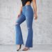European And AmericanRipped Micro-La Women's Jeans Slim-fit Slimming High Waist Elastic Pants_ecoleips.com