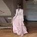 Women's Clothing Elegant Irregular Splicing Long Sleeved Dress_ecoleips.com