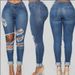European And American Foreign Trade Cross-border High-waisted Stretch Ripped Slim-fit Women's Jeans_ecoleips.com