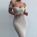 New Arrival One Shoulder Ribbed Knit Long Maxi Dress Women Casual Elegant Party Evening Bodycon Long Dress_ecoleips.com