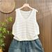2026 New Hollow Knit Vest For Women, Spring Autumn Fashionable And Stylish Outerwear, Solid Color Top_ecoleips.com