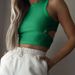 New Summer Women's Sporty Short Crop With Hollow Design, Sleeveless Tank Top For Layering_ecoleips.com