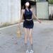 Striped For Women Summer Elegant Scoop Neck Short Halter Top Bodycon Skirt Fashion Two-Piece Set_ecoleips.com