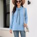 Women's Long-Sleeved Kangaroo Pocket Funnel Neck Top_ecoleips.com
