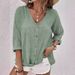 Aria Basics Aria Basics 2023 Cross-Border European And American V-Neck Pullover Short Sleeve Loose Shirt Casual Women's Top_ecoleips.com