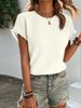 Summer Women's Pleated T-Shirt Regular Sleeve Short Sleeve Fashionable Breathable Thin Style Top_ecoleips.com