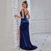Women's Clothing Slit Celebrity Evening Dress Sexy Tube Top Suspenders Slim Fit Car Model Exhibition Dress_ecoleips.com