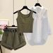 Women’s Clothing Summer Suits For Women New Style Retro Vest Western Style Sun Protection Shirt Denim Shorts Three Piece Suit_ecoleips.com