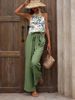 Women's Clothing Sleeveless Tops And Trousers Advanced Two Piece_ecoleips.com