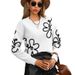 Floral Embroidered Sweater Women's 3D Knit Top Long Sleeve Round Neck Elegant Casual Fall Winter Tunic Acrylic Blouse_ecoleips.com