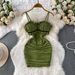 Women's Flirty Ruffled Tube Top Bodycon Mini Dress With Spaghetti Straps For Summer_ecoleips.com
