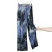 Tie-Dye Wide-Leg For Women 2025 Summer Thin High-Waist Draped Colorful Printed Pleated Casual Floor-Length Pants_ecoleips.com