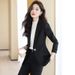 Women's Tailored Suit Set Slim Fit Blazer And Pants Business Classic Colors Poly Viscose Blend S-4XL_ecoleips.com