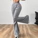 Voya Women's European American Simple Versatile Commuter Casual Pants For Spring And Summer With Drawstring Waist High-waisted Wide-leg Pants_ecoleips.com