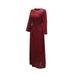 Modest Abaya Dress"Elegant Middle Eastern Muslim Dress – Slim Fit Long Dress With Lace & Rhinestone Details, Modest Fashion For Women"_ecoleips.com
