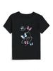 Women's Casual Black T-Shirt Simple round Neck Short Sleeve Breathable Cotton Polyester Top Loose Fit Print Design for Spring/Autumn Summer_ecoleips.com