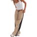 Women's Retro Sporty Style Side Striped Straight Leg Pants Loose Fit Elegant Casual Slippers Spring Summer New Fashion_ecoleips.com