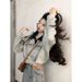 Autumn Fleece-lined Sweatshirt With Letter Print, New Women's Pullover POLO, Slim-fit, Short Style, Color-blocking,_ecoleips.com
