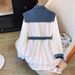 Women's Clothing Spring New Style Splicing Denim Vest Medium Length Waist Slimming Fashion Shirt Women's Trend_ecoleips.com