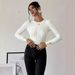 Women's Knitted Long Sleeve Turtleneck Sweater With Cable Twist Design - Classic Retro Style Casual Wear In White (S/M/L/Xl)_ecoleips.com