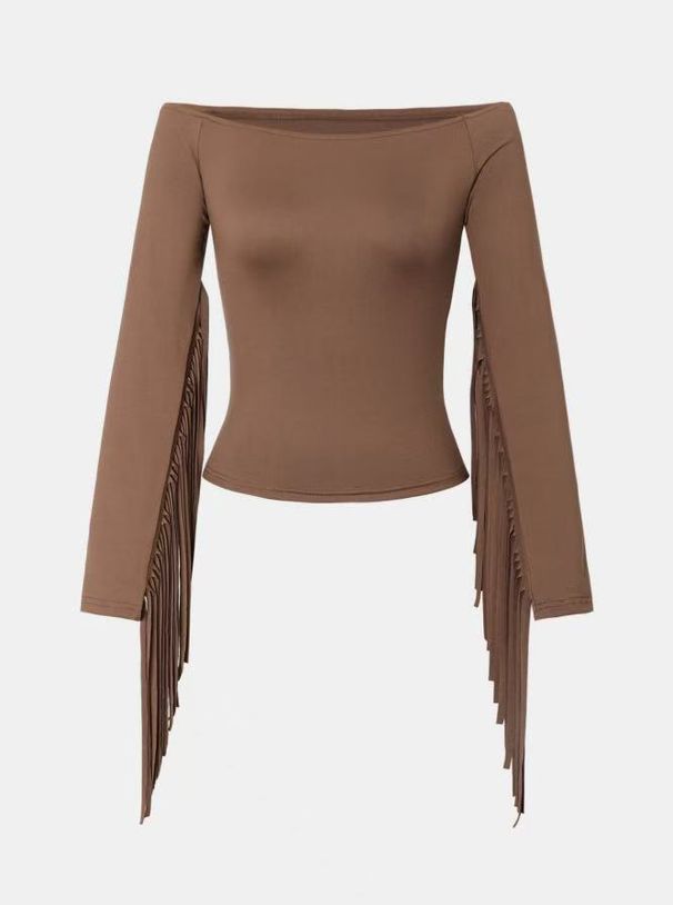 Bohemian Fringe T-Shirt – Western Style Stretch Cowgirl Top With Long Sleeves & Distressed Detailing (S-Xxl) Vintage Goth Rocker Chic_ecoleips.com