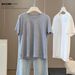 Women's Heavy Duty Rhinestone Round Neck Short Sleeve T-Shirt Loose Fit Slimming Summer Fashion Top Unique Style Versatile_ecoleips.com