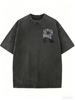 Women's Mineral Wash Casual Top, Relaxed Crew Neck Summer Tee_ecoleips.com