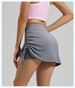 K New Wrinkled Sports Short Skirt For Women, Anti Hiking High Waist Running Vacation, Two Short Yoga Shorts_ecoleips.com