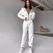 Women's Clothing Autumn And Winter Women's Clothing Solid Color Waist Hooded Sweater Trousers Suit Sports Casual Trousers Two Piece Suit For Women_ecoleips.com