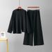Korean Style Women's Sweater Set Loose Comfortable Knitwear Casual Wide Leg Pants Fashionable Two Piece Autumn Winter Outfit_ecoleips.com