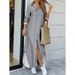 Aria Basics Aria Basics 2025 Cross-Border Women's European And American New Spring Summer Fashion Sexy Printed Shirt Long Dress Women_ecoleips.com