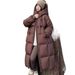 girl Girl Girl Black Hooded Down Jacket For Women, Mid-Length, 2025 Winter New Thickened Over-the-Knee Petite Style Long Coat_ecoleips.com