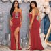 Women’s Clothing High Slit Long Skirt Diamond Bow Women's Party Tube Top Dress_ecoleips.com