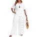 Cross-Border New European And American Style Solid Color Button Casual Loose Fit Set_ecoleips.com