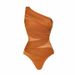 Women's One Shoulder High Waisted Bikini European American Style Swimwear For Vacation Beach_ecoleips.com