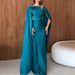 Sexy Off Shoulder High Waist Bridesmaid Dress Lady Casual Shawl Sleeves Slim Long Dress Elegant Draped Solid Color Evening Dress_ecoleips.com