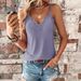 European And American Cross-Border New Style Women's Tank Whsale Fashion Sexy Solid Color Tops Lace Trim_ecoleips.com