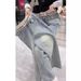 Slim Fit Stretch Straight Jeans For Women – Bluish High-Waisted Floor-Length Denim Pants With Embroidery (XS-3XL)_ecoleips.com