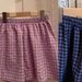 New Summer Shorts Pajamas Cotton Women Shorts Women's Bottoms Soft Pants Plaid Print Loose Pants Womens Pajama Pant_ecoleips.com