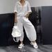 Women's Clothing Autumn_Zipper Hooded Drawstring Cotton And Linen Long Sleeved Top Loose Casual Suit_ecoleips.com