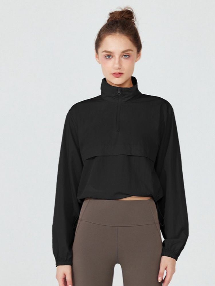 K Windproof Stormtrooper Thin Casual Sunscreen Yoga Clothing Hoodie Top Long Sleeve Loose Sports Coat For Women_ecoleips.com