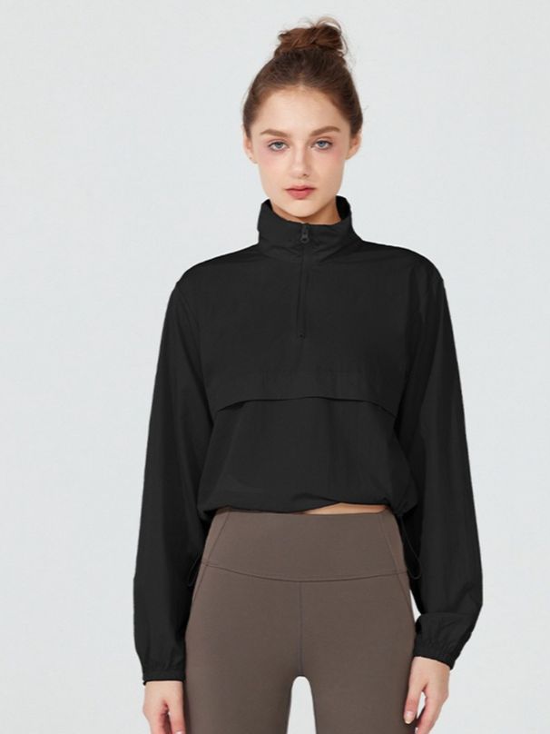 K Windproof Stormtrooper Thin Casual Sunscreen Yoga Clothing Hoodie Top Long Sleeve Loose Sports Coat For Women_ecoleips.com