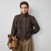Women's Plaid Jacket Autumn Trendy Retro Loose Casual Coat Polyester Leather Elegant Fashion Daily Wear_ecoleips.com