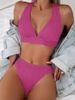 Solid Color Bikini Strap Swimsuit Female High End Beach Bikini Hot Spring Swimsuit_ecoleips.com