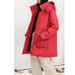 Premium White Goose Down Hooded Parka With Large Pockets – Warm Winter Coat For Women, Mid-Length Red Puffer Jacket, Loose Fit Cotton Shell_ecoleips.com