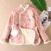 girl New Chinese Style Thickened Long Plush Jacket For Women, Youth Version Qipao Stand Collar Embroidered Button Deer_ecoleips.com
