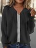 Women's Clothing Elegant Jacquard Blouse For Women - Long Sleeve Casual Top With Zip Front (S-XXL)_ecoleips.com