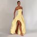 Women's Clothing Solid Color Lace Low Cut Slim Waist Pleated Tutu Skirt Suspender Dress_ecoleips.com