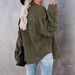 2026 Cross-Border Corduroy Shirt, Solid Color, Turn-Down Collar, Buttoned Casual Jacket, New European And American_ecoleips.com