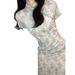 New Chinese-style Elegant Zen Tea Cheongsam Women, Summer New Model, Slim-fit Dress For Young Girls_ecoleips.com
